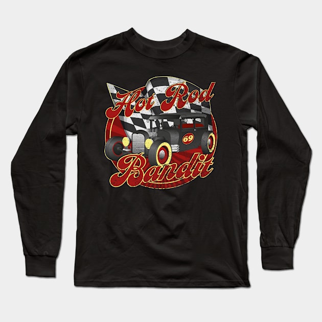 Hot Rod Bandit Long Sleeve T-Shirt by RockabillyM